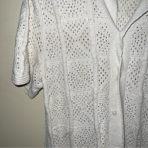 ABERCROMBIE AND FITCH crochet mens short sleeve button down M - Picture 4 of 7